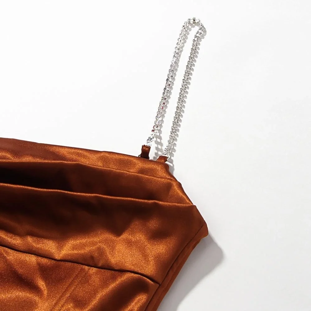 Sexy Corset Bodice Cocktail Dress. Burnt Orange - Picture 3 of 16